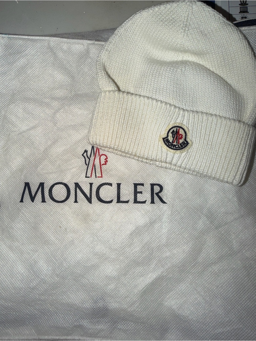 Moncler Kids Cream Knit Beanie - XXS